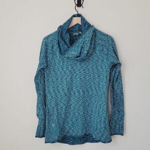 Athleta Cowl Neck Fleece Lined Sweatshirt in Blue Size Medium